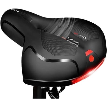 Siège de vélo confortable et respirant, coussin de selle de vélo résistant à l'eau avec double absorption des chocs rouge
