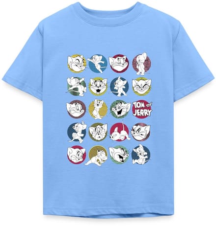 Tom And Jerry Iconische Uitdrukkingen Met Logo T-Shirt Kinderen