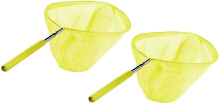 Gebro Visnet/schepnet - 2x - neon geel - metaal - 86 cm