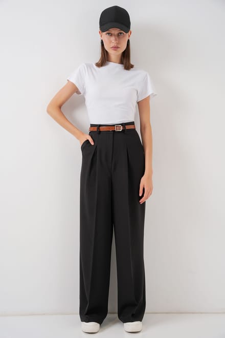 Hoge Taille Plissé Palazzo Broek