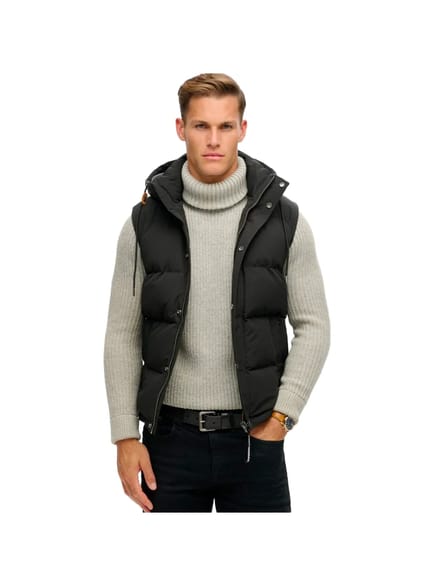 Superdry - Everest Bodywarmer met Capuchon - Heren - Gilets