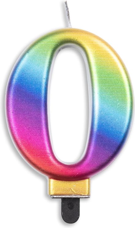 Wefiesta Cijferkaars 0 Metallic Rainbow 5,5 X 7,8 X 1,4 Cm Wax