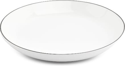 BonBistro Diep bord 27xH4cm coupe black rim Basic White (Set van 6)