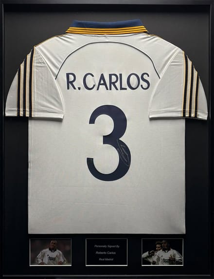 Roberto Carlos Real Madrid 99/00 ingelijst thuis shirt