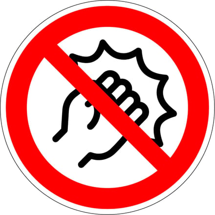 Verboden te vechten sticker 300 mm