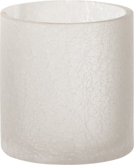 J-Line windlicht Cilinder Craquelé - glas - wit - small - 2 stuks