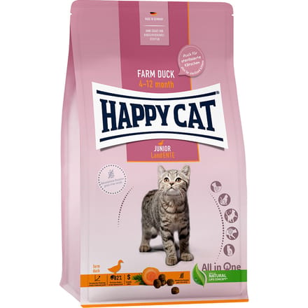 Happy Cat Young Junior Eend Kattenvoer - Dubbelpak: 2 x 1,3 kg