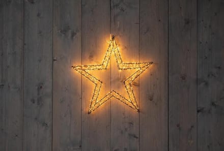Verlichte ster 3D met timer en dimmer 1200 LED klassiek warm - 56 cm