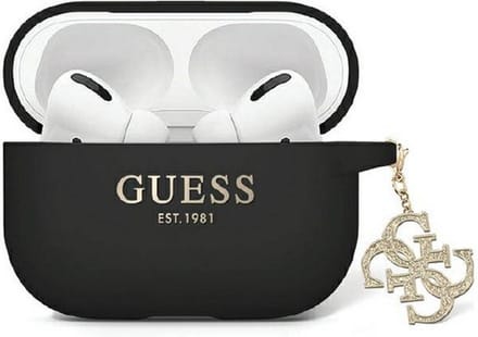 GUESS GUAP2LECG4K case for AirPods Pro 2 cover - black Liquid Silicone Glitter Triangle Charm