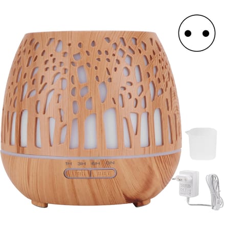 400ml Lucht Aromatherapie Luchtbevochtiger Aromatherapie Diffuser Licht Houtnerf met Hol Design