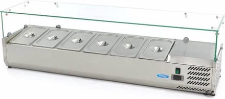 Opzetkoelvitrine - 150 cm - 6 x 1/3 GN Bakken