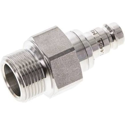 RVS DN 10 Luchtkoppeling Insteeknippel G 3/4 inch Buitendraad - CLP10-M-SSL-SV-P-034