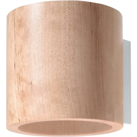 Wandlamp ORBIS met licht naar boven en beneden - Sollux Lighting - IP20 - Natuurlijk hout hout behuizing - 10 x 12 x 10 cm - 1 x G9 LED, exclusief lichtbron - Max. 8 W - Scandinavische wandlamp voor woonkamer, slaapkamer en eetkamer