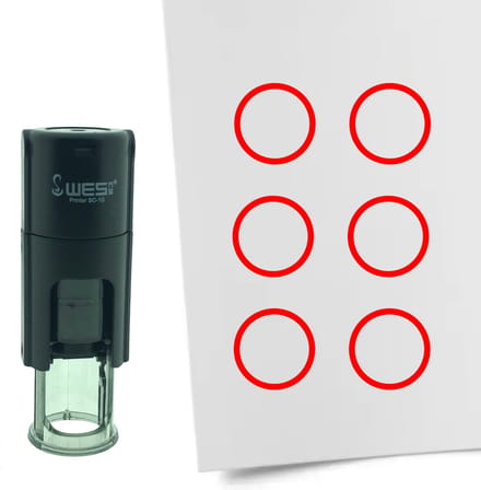CombiCraft Stempel Rondje 10mm rond - rode inkt