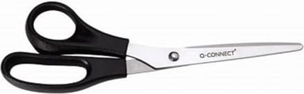 Q-CONNECT schaar Lefty | ft 21 cm | links | ronde punt | RVS | zwart | blister van 1 stuk