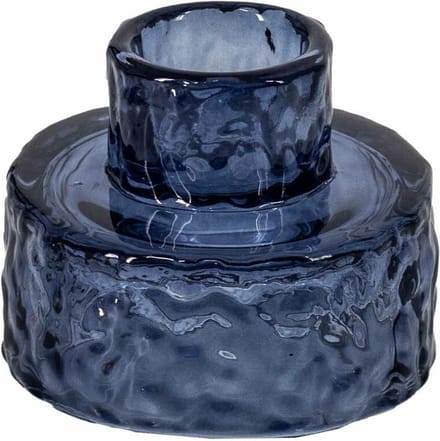 Glazen waxine- en kaarsenstandaard blauw