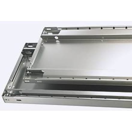 Schulte Lagertechnik MULTIplus 250 legbordstelling, basisrek, lengte grendel, 2000x750x800 mm, 5 legborden, lichtgrijs