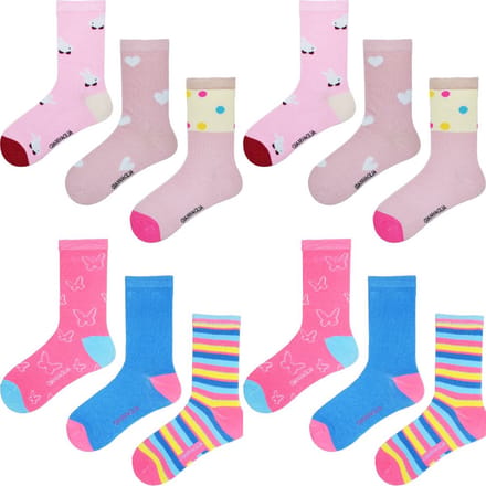 Kindersokken 12 paar - Meisjes - Roze - Blauw - Maat 31-34