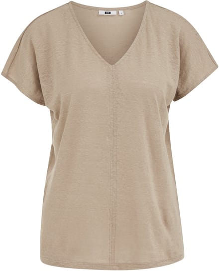 WE Fashion Dames jersey T-shirt van linnen
