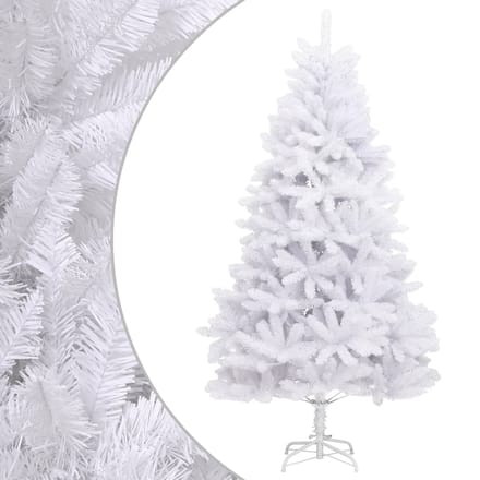 vidaXL - Kunstkerstboom - met - scharnieren - met - standaard - 210 - cm - wit