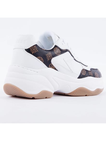 Slip-On Sporty Lace-Up Sneakers Wo - White