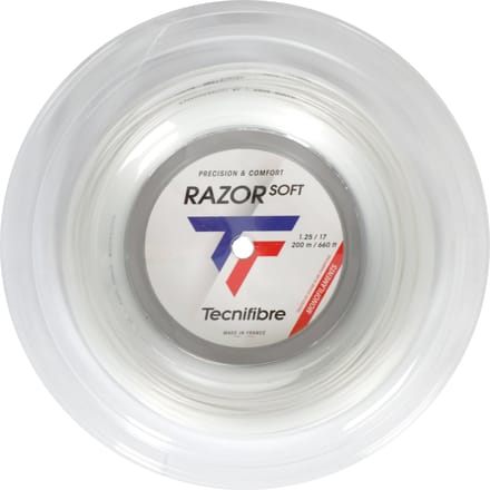 Tecnifibre Razor Soft Rol 200M Tennissnaar Snaar Dikte: 1.25,Kleur: Wit