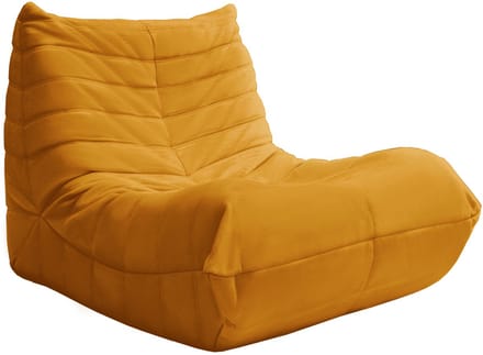 Gele Vloerstoel - Flanellen Lazy Sofa - Ergonomisch Ontwerp - Geel - 100x90x70 cm