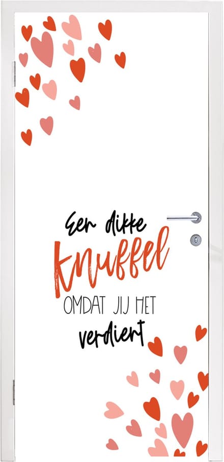 Deursticker Get well soon - Quotes - Knuffel - 90x205 cm - Deurposter