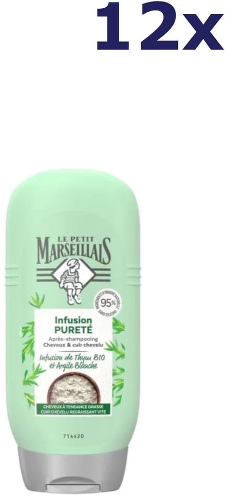 12x Le Petit Marseillais conditioner infusion de thym bio et argile blanche 200ml