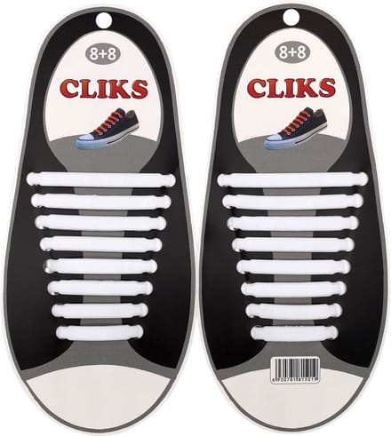 Elastische Veters Wit - Zonder Strikken - 1 Paar Schoenen - Kinderen & Volwassenen - CLIKS