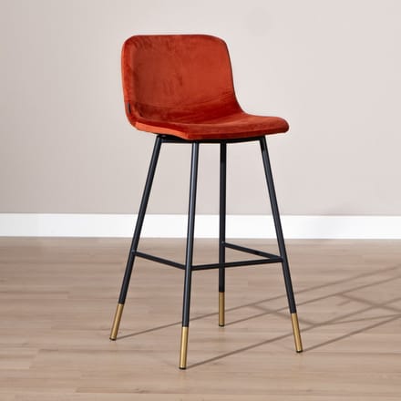Bronx71® Velvet barkruk Mikky koper 65-78 cm - barstoel