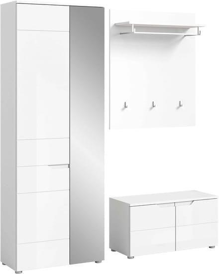 Solero garderobekastcombinatie wit hoogglans MDF TZ - 37x163x193cm