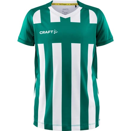 Craft Progress 2.0 Stripe Shirt Korte Mouw Kinderen - Groen / Wit | Maat: 146/152