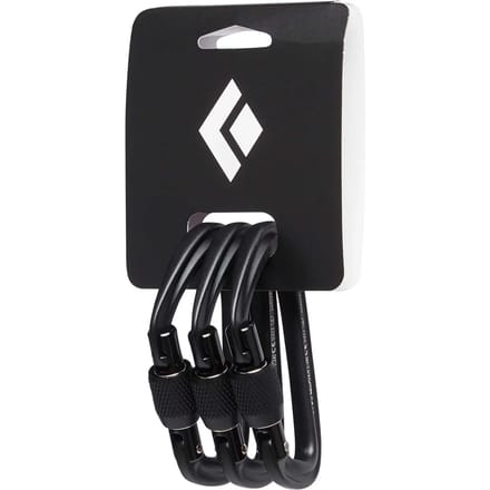 Merkloze Klimkarabiners met Schroefsluiting - Zwart (3 Stuks)