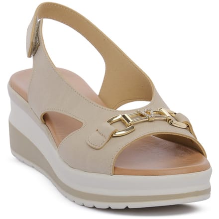 Sandalen met sleehak Valleverde BEIGE