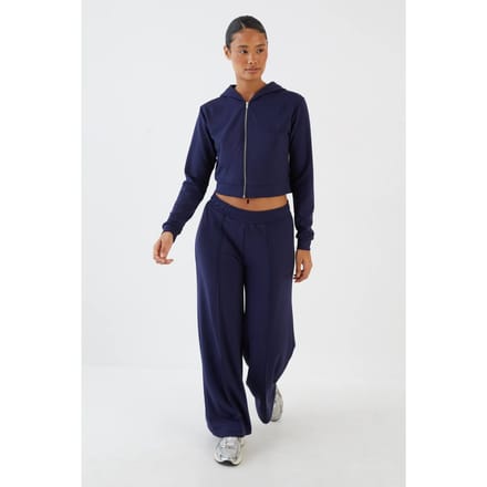 Dames Dsgn Studio Superzachte Wijde Pijpenbroek | Marineblauw | Maat: Medium