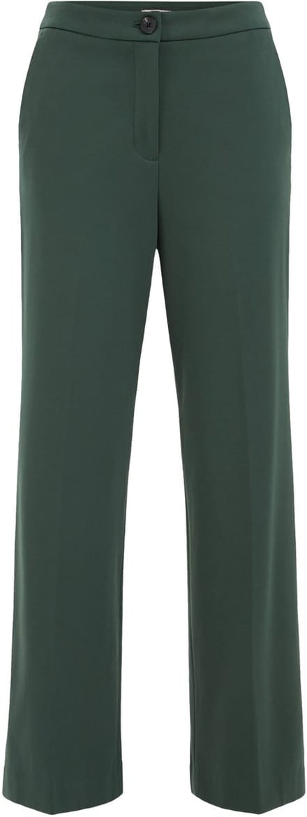 WE Fashion Dames petite wide leg pantalon met stretch