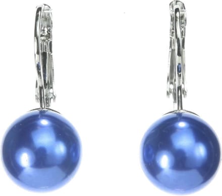 Behave - Oorhangers met blauwe parel 12mm - trendy kleuraccent