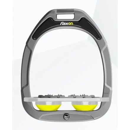 Platte Ultra Grip Aluminium/Grijs/Geel Stijgbeugels Flex-On Green Composite