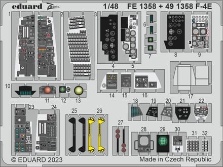 Eduard Modelbouwdecoratie - FE1358 Accessoires for F-4E - MENG Photo-etch
