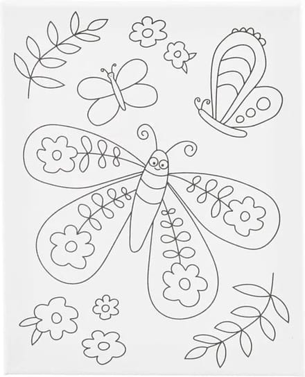 Creativ Company Schildercanvas met print Grote Vlinder 24x30 cm