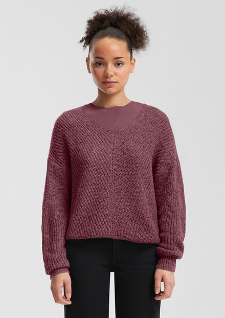 Pull chiné met V-hals voor dames QS