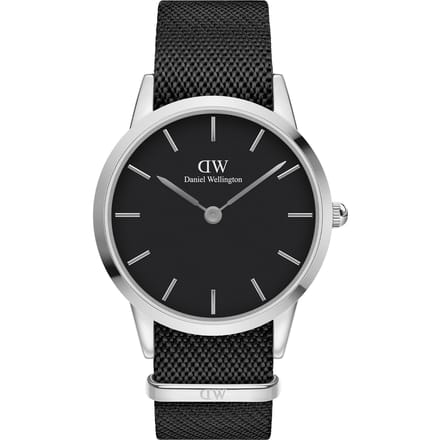 Daniel Wellington DW Watch Iconic Black NATO Dial 40mm Silver