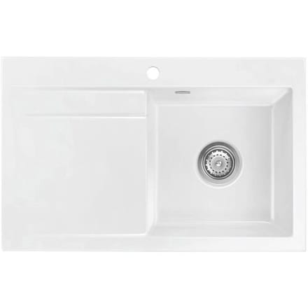 Systemceram Keradomo Stema 80 built-in sink right with excenter operation, incl. tap hole 505402-12