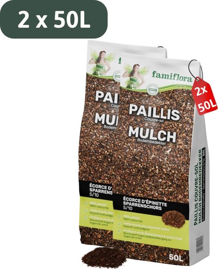Famiflora mulch 5-10 (100 l) naaldhoutschors - 2 x 50L