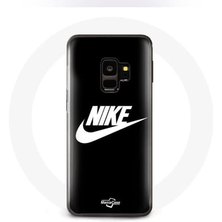 Coque pour Samsung Galaxy S9 plus Nike Logo blanc fond Noir