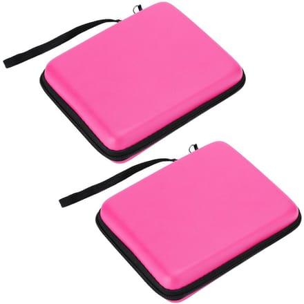 2 Stuks EVA Harde Verpakkingstas Opbergbare Draagbare Tas Beschermhoes met Veters voor 2DSZwart pink