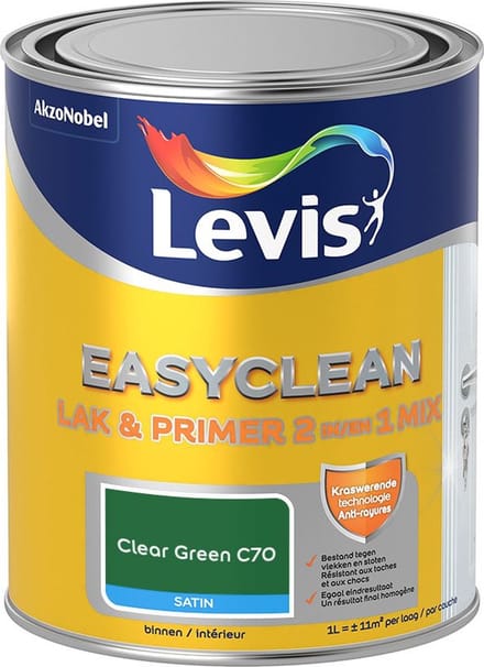 Levis - Easyclean Lak & Primer 2-In-1 Mix - Clear Green C70 - Mengverf - 1 L