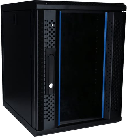 DSIT 10 inch 9U serverkast met glazen deur 370x450x486mm (BxDxH) - serverbehuizing - serverrack