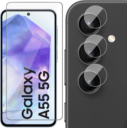 Screenprotector & Camera geschikt voor Samsung Galaxy A55 - Glas